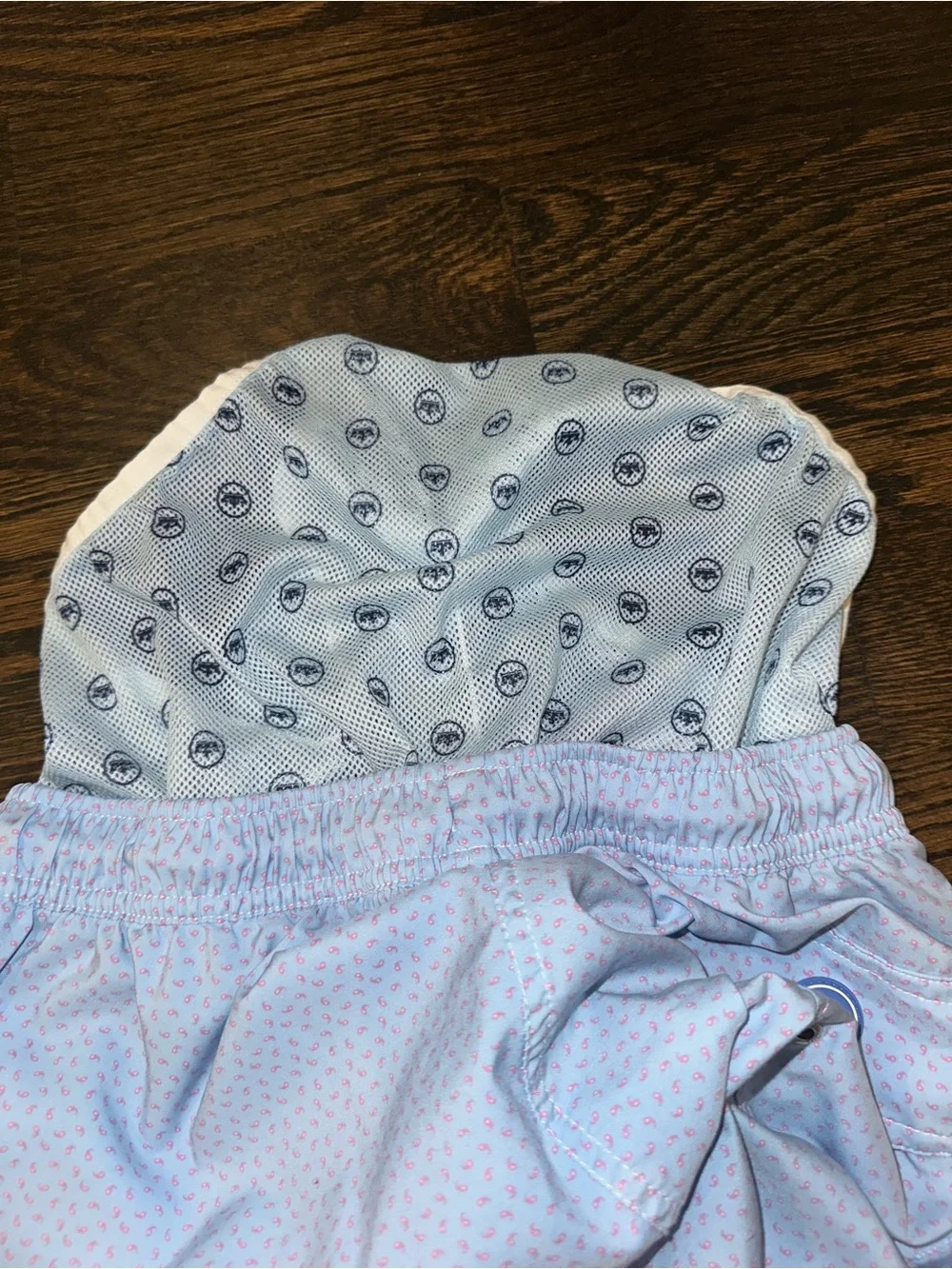 Peter Millar Blue and Pink Paisley Seaside Collection Swim Trunks Small Men's